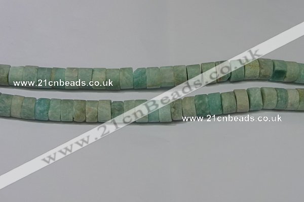 CRB324 15.5 inches 8*12mm tyre matte amazonite gemstone beads