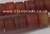 CRB325 15.5 inches 8*12mm tyre matte red agate gemstone beads