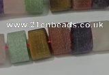 CRB328 15.5 inches 8*12mm tyre matte mixed gemstone beads