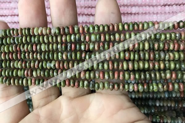 CRB4007 15.5 inches 2.5*4.5mm rondelle unakite beads wholesale