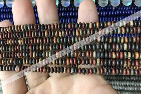 CRB4013 15.5 inches 2.5*4.5mm rondelle picasso jasper beads wholesale