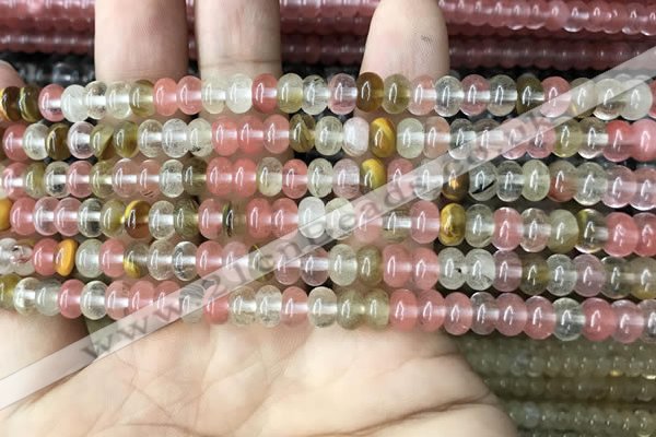 CRB4031 15.5 inches 4*6mm rondelle volcano cherry quartz beads wholesale