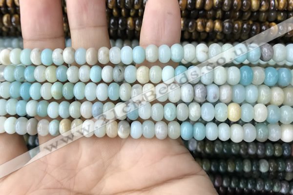 CRB4036 15.5 inches 4*6mm rondelle amazonite beads wholesale