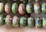 CRB4037 15.5 inches 4*6mm rondelle unakite beads wholesale