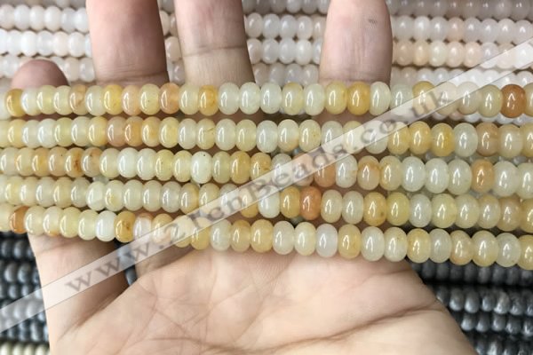 CRB4038 15.5 inches 4*6mm rondelle yellow jade beads wholesale