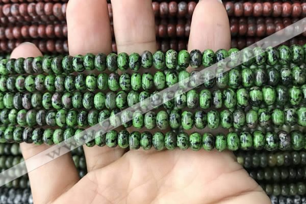 CRB4042 15.5 inches 4*6mm rondelle imitation ruby zoisite beads