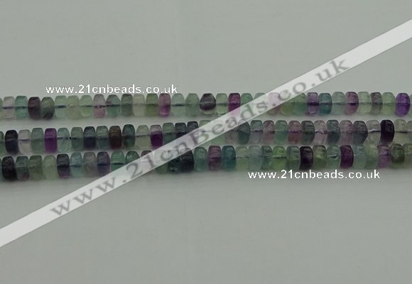 CRB406 15.5 inches 5*8mm rondelle fluorite gemstone beads