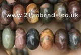 CRB4077 15.5 inches 5*8mm rondelle picasso jasper beads wholesale