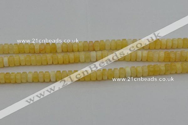 CRB410 15.5 inches 5*8mm rondelle yellow jade beads wholesale