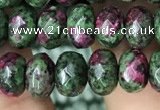 CRB4119 15.5 inches 5*8mm faceted rondelle imitation ruby zoisite beads