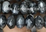 CRB4121 15.5 inches 5*8mm faceted rondelle black labradorite beads