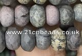 CRB4123 15.5 inches 5*8mm faceted rondelle artistic jasper beads