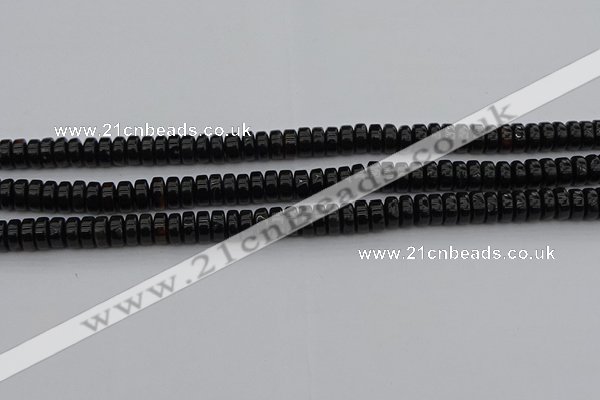 CRB418 15.5 inches 5*8mm rondelle black agate beads wholesale