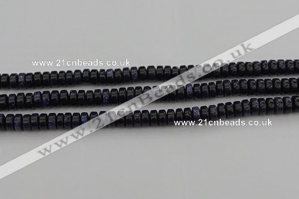 CRB420 15.5 inches 5*8mm rondelle blue goldstone beads wholesale