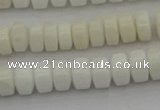 CRB423 15.5 inches 5*8mm rondelle white porcelain beads wholesale