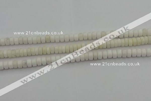 CRB423 15.5 inches 5*8mm rondelle white porcelain beads wholesale