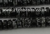 CRB431 15.5 inches 5*8mm rondelle snowflake obsidian beads