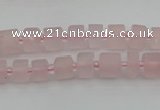 CRB450 15.5 inche 5*8mm tyre matte rose quartz gemstone beads