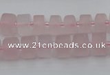 CRB451 15.5 inche 6*10mm tyre matte rose quartz gemstone beads