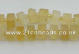 CRB454 15.5 inche 6*10mm tyre matte citrine gemstone beads