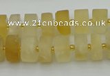 CRB455 15.5 inche 8*12mm tyre matte citrine gemstone beads