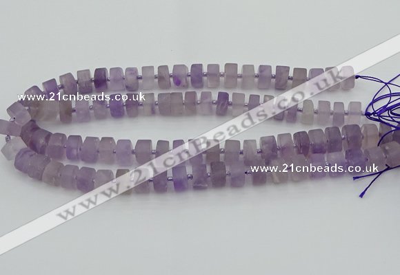 CRB456 15.5 inche 5*8mm tyre matte amethyst gemstone beads