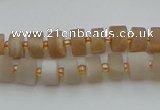 CRB462 15.5 inche 5*8mm tyre matte moonstone gemstone beads