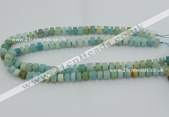 CRB469 15.5 inche 6*10mm tyre matte amazonite gemstone beads