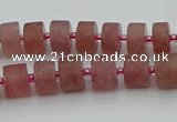 CRB478 15.5 inches 6*10mm tyre strawberry quartz beads wholesale