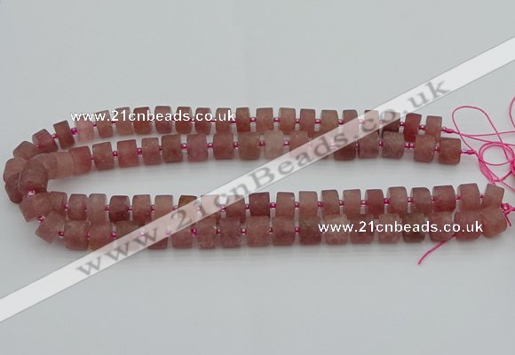 CRB478 15.5 inches 6*10mm tyre strawberry quartz beads wholesale