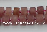 CRB479 15.5 inches 7*12mm tyre strawberry quartz beads wholesale