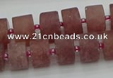 CRB480 15.5 inches 8*14mm tyre strawberry quartz beads wholesale