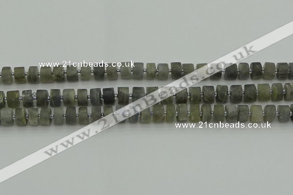 CRB483 15.5 inches 6*10mm tyre labradorite gemstone beads