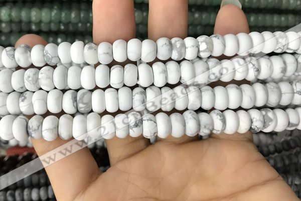 CRB5000 15.5 inches 4*6mm rondelle matte white howlite beads wholesale