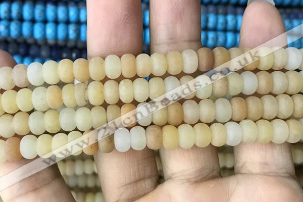 CRB5002 15.5 inches 4*6mm rondelle matte yellow aventurine beads