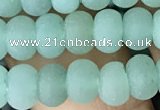 CRB5004 15.5 inches 4*6mm rondelle matte green aventurine beads