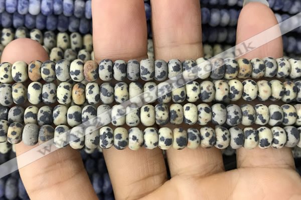 CRB5009 15.5 inches 4*6mm rondelle matte dalmatian jasper beads