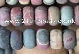 CRB5012 15.5 inches 4*6mm rondelle matte picasso jasper beads