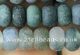 CRB5018 15.5 inches 4*6mm rondelle matte moss agate beads wholesale