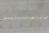 CRB502 15.5 inches 7*14mm tyre matte white crystal beads wholesale
