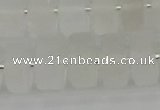 CRB502 15.5 inches 7*14mm tyre matte white crystal beads wholesale