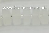 CRB503 15.5 inches 8*16mm tyre matte white crystal beads wholesale