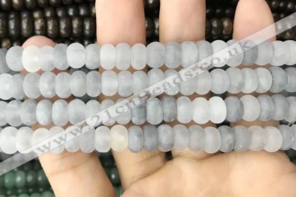 CRB5051 15.5 inches 5*8mm rondelle matte cloudy quartz beads wholesale