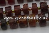 CRB506 15.5 inches 6*10mm tyre orange garnet beads wholesale