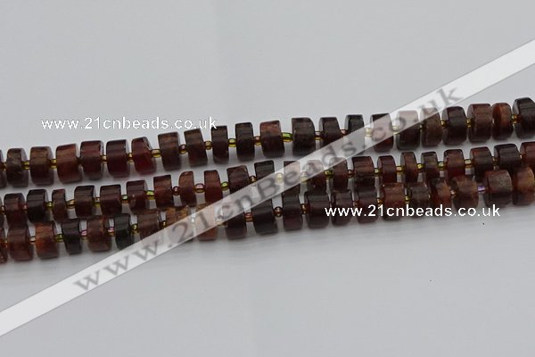 CRB506 15.5 inches 6*10mm tyre orange garnet beads wholesale