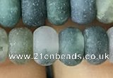 CRB5068 15.5 inches 5*8mm rondelle matte moss agate beads wholesale