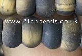 CRB5074 15.5 inches 5*8mm rondelle matte yellow tiger eye beads