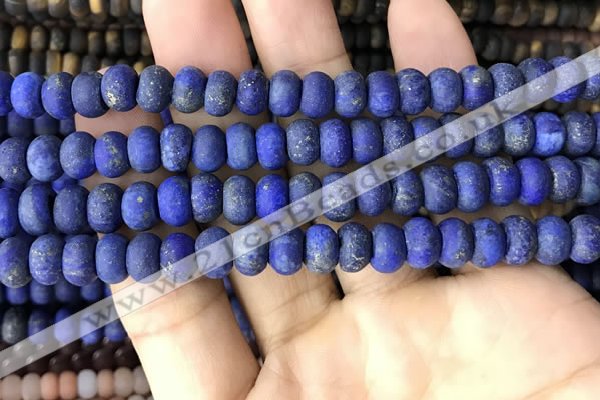 CRB5075 15.5 inches 5*8mm rondelle matte lapis lazuli beads wholesale