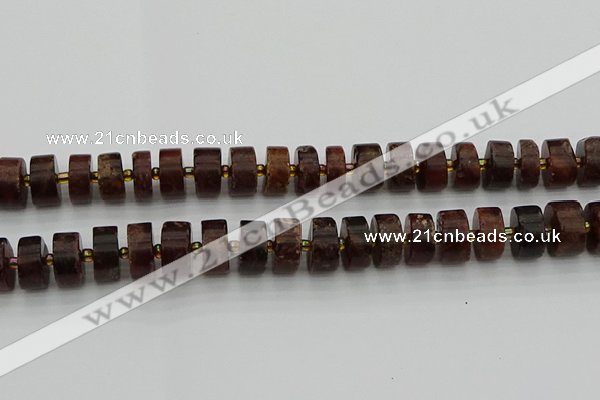 CRB509 15.5 inches 8*16mm tyre orange garnet beads wholesale