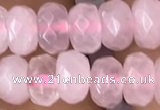 CRB5100 15.5 inches 4*6mm faceted rondelle rose quartz beads